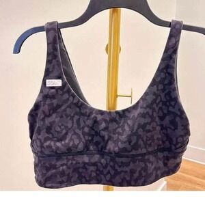 Lululemon  Black Grey leopard print Racerback Women's bra- size 10